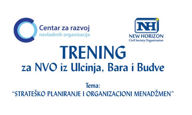 Trening za NVO iz Ulcinja, Bara i Budve – Poziv za prijavu