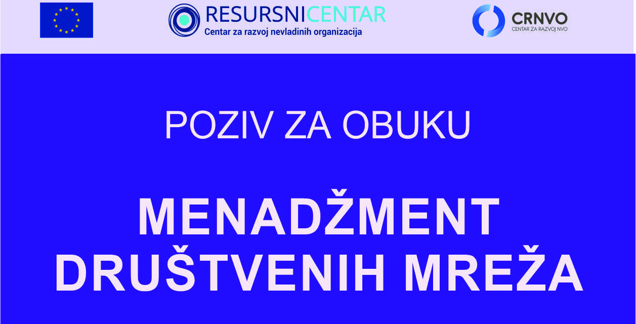 Poziv za obuku na temu “Menadžment društvenih mreža”