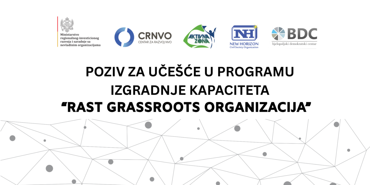 POZIV ZA UČEŠĆE U PROGRAMU IZGRADNJE KAPACITETA NVO LOKALNIH ZAJEDNICA