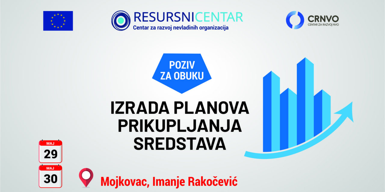 Poziv za obuku: Izrada planova prikupljanja sredstava