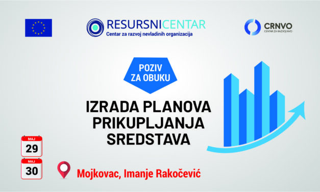 Poziv za obuku: Izrada planova prikupljanja sredstava