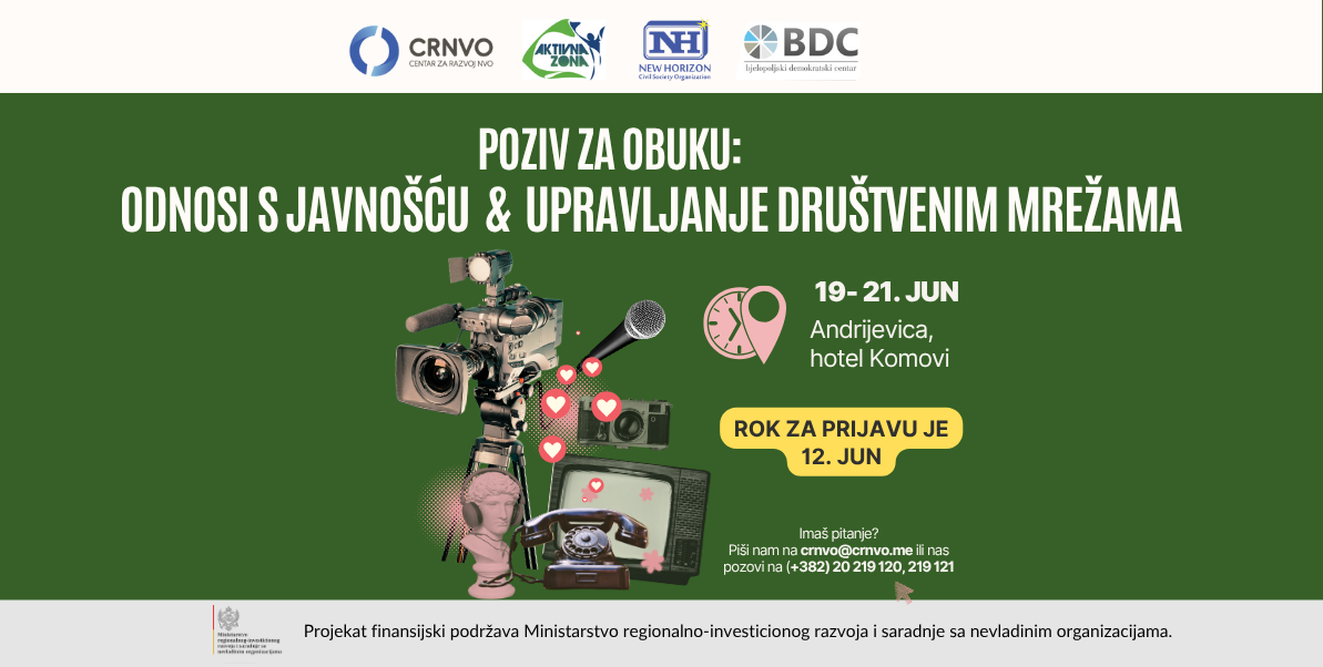 POZIV ZA OBUKU “ODNOSI S JAVNOŠĆU I UPRAVLJANJE DRUŠTVENIM MREŽAMA”