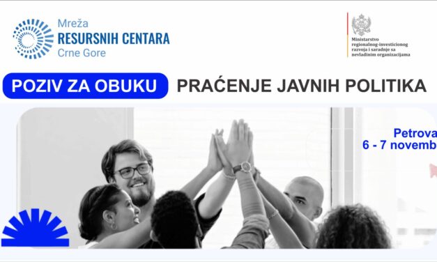 Poziv za obuku na temu “Praćenje javnih politika”