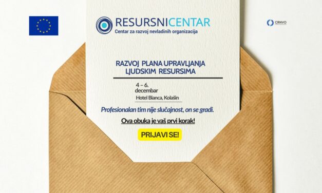Poziv za obuku “Razvoj plana upravljanja ljudskim resursima”