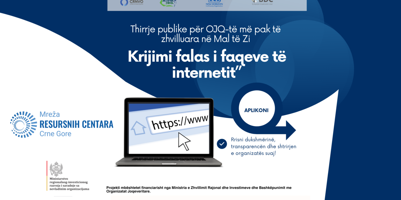Shërbim falas për krijimin e faqeve të internetit për OJQ-të më pak të zhvilluara