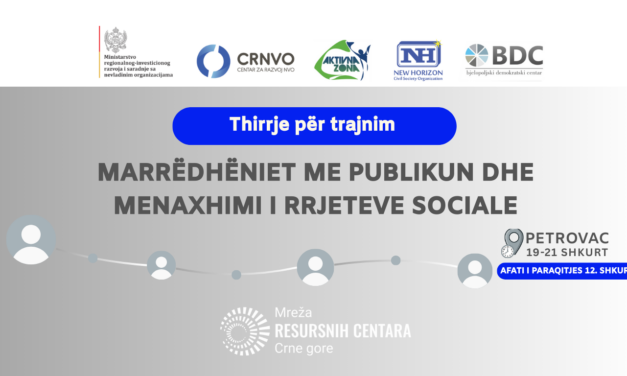 Poziv za obuku na temu “Odnosi s javnošću i upravljanje društvenim mrežama”