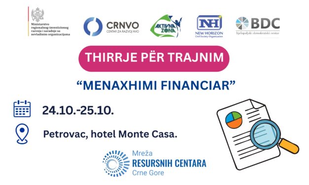Thirrje për OJQ-të: Trajnim mbi temën menaxhimi financiar