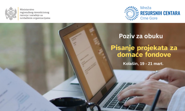 Poziv za obuku na temu ”Pisanje projekata za domaće fondove”