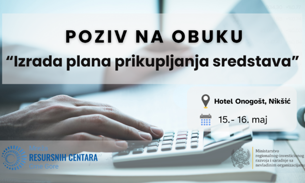 Poziv za obuku na temu “Izrada plana prikupljanja sredstava”