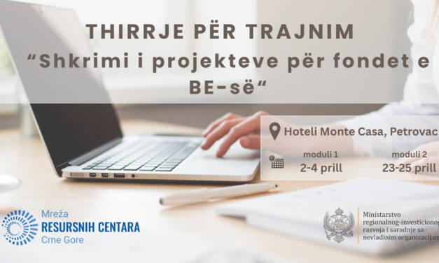 Trajnim për OJQ: shkrimi i projekteve për fondet e BE-së