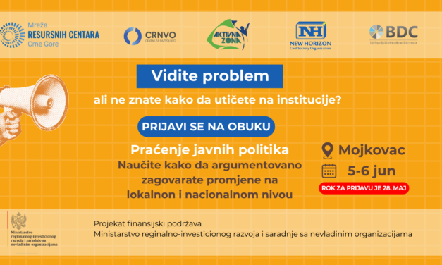 Poziv za obuku na temu ,,Praćenje javnih politika”