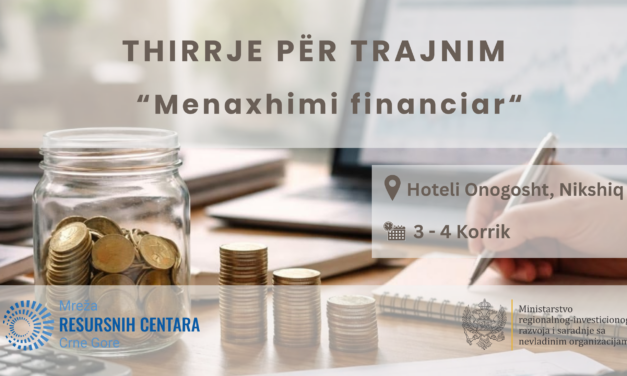 Thirrje për OJQ-të: Trajnim mbi temën menaxhimi financiar